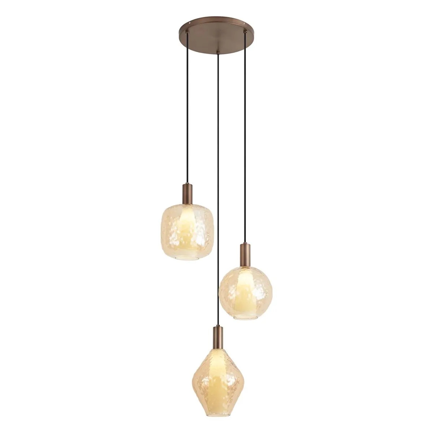 QAZQA Design Pendelleuchte DunkelBronze 3 Flammig Ard
