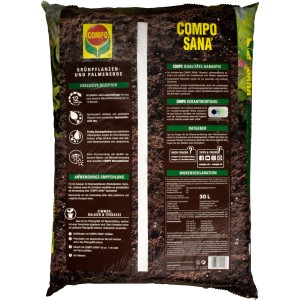 Sack Compo Sana Grünpflanzen- und Palmenerde, 30 Liter. Spezialerde mit Sofort- und Langzeitdünger.