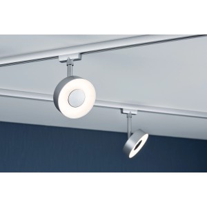 Paulmann URail LED-Spot Circle, 5W, Chrom matt, für Schienensysteme. Warmweißes Licht.