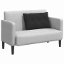 Graues Sofa mit schwarzem vidaXL Rückenkissen (80x50 cm) aus Cordstoff.