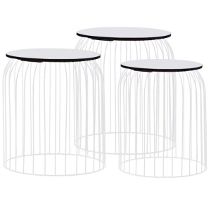 vidaXL Couchtische 3 Stk Weiß 287656