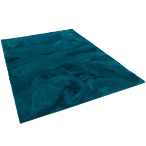 Petrolfarbener Fellteppich (60x90cm) von Pergamon, superweich und luxuriös.