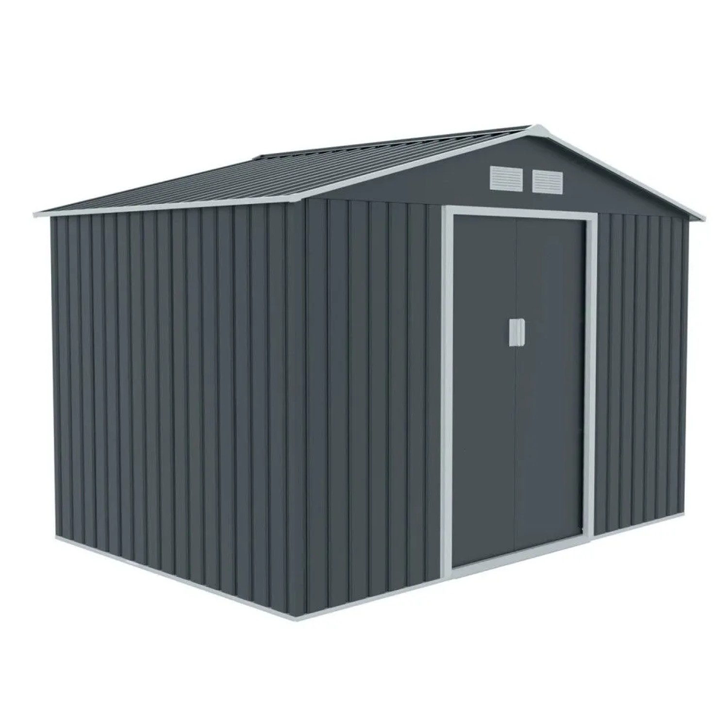 Hattoro Gartenhaus Metall S200 7,3 m³ 277 x 191 x 192 cm Dunkelgrau kaufen bei OBI