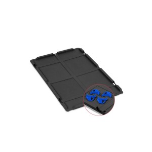 PROREGAL Eurobox Deckel, schwarz, mit blauen ColorClips. Für Nextgen Aufbewahrungsboxen.