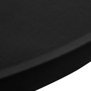 Detailaufnahme: Schwarze Stretchhusse für Stehtisch, Ø80 cm, aus Wohntextilien.