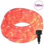 Rotes vidaXL Lichtseil mit 2400 LEDs, 100 m lang, für Außen-Lichterketten.