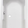 Weiße Eckbadewanne Sierra, 180x80 cm, von oben.