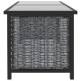 Detailansicht: Anthrazitfarbener vidaXL Esstisch aus Rattan mit Glasplatte, Teil eines Garten Lounge Sets.