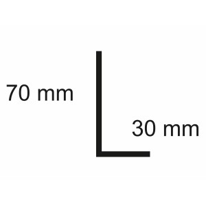 Sarei Winkelprofil 70/30 HG2, Aluminiumprofil für Dachbleche, 70x30 mm.