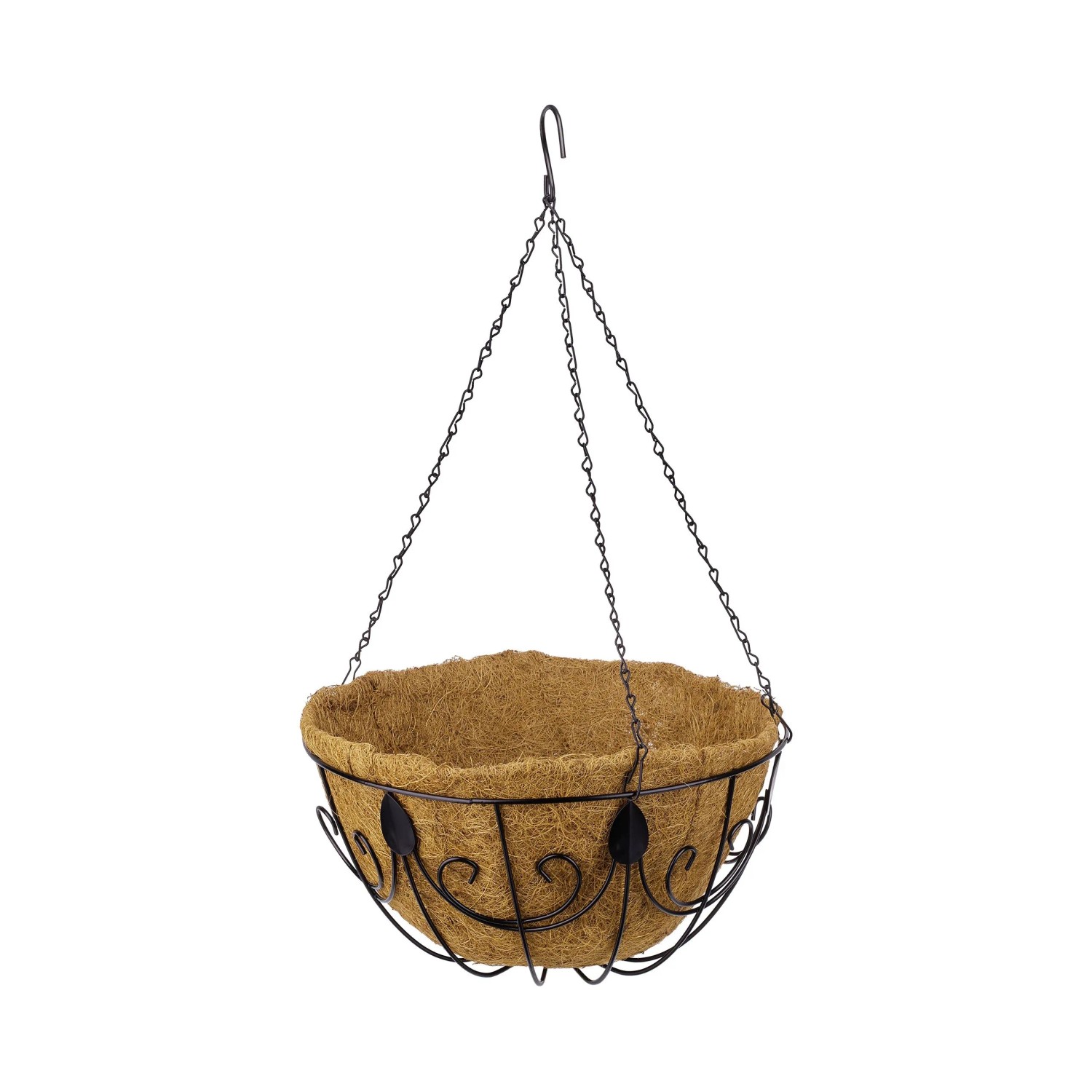 Relaxdays Hängekorb 3er Set Eisen Braun Schwarz für Hängepflanzen 61 cm x 35 cm