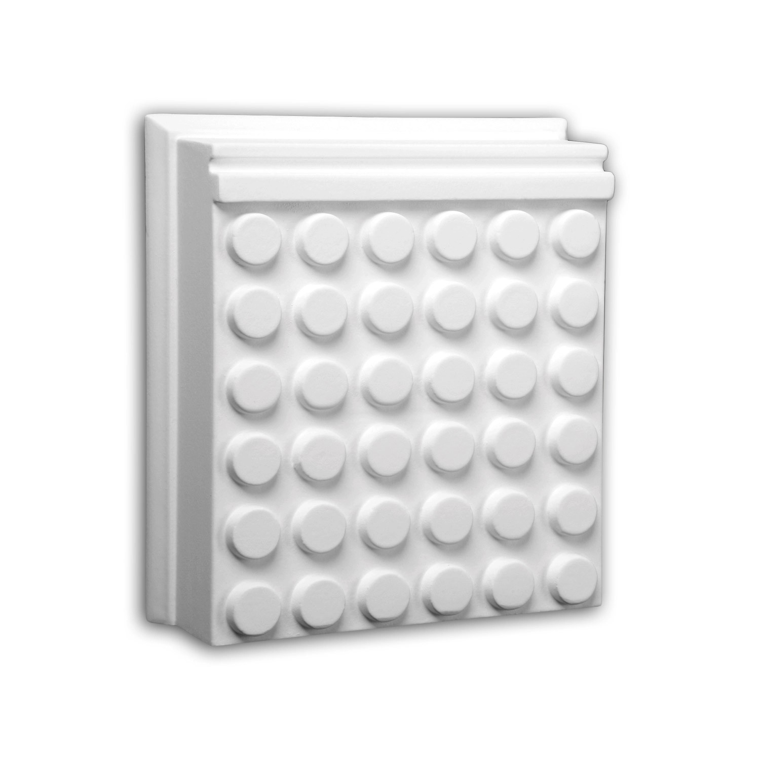 PROFHOME 435101 Mutulus Außenstuck Zierelement Fassaden Element 13,2 cm x 4,1 cm x 14,2 cm Weiß