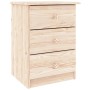 vidaXL Nachttisch ALTA aus Kiefer Massivholz mit 3 Schubladen.
