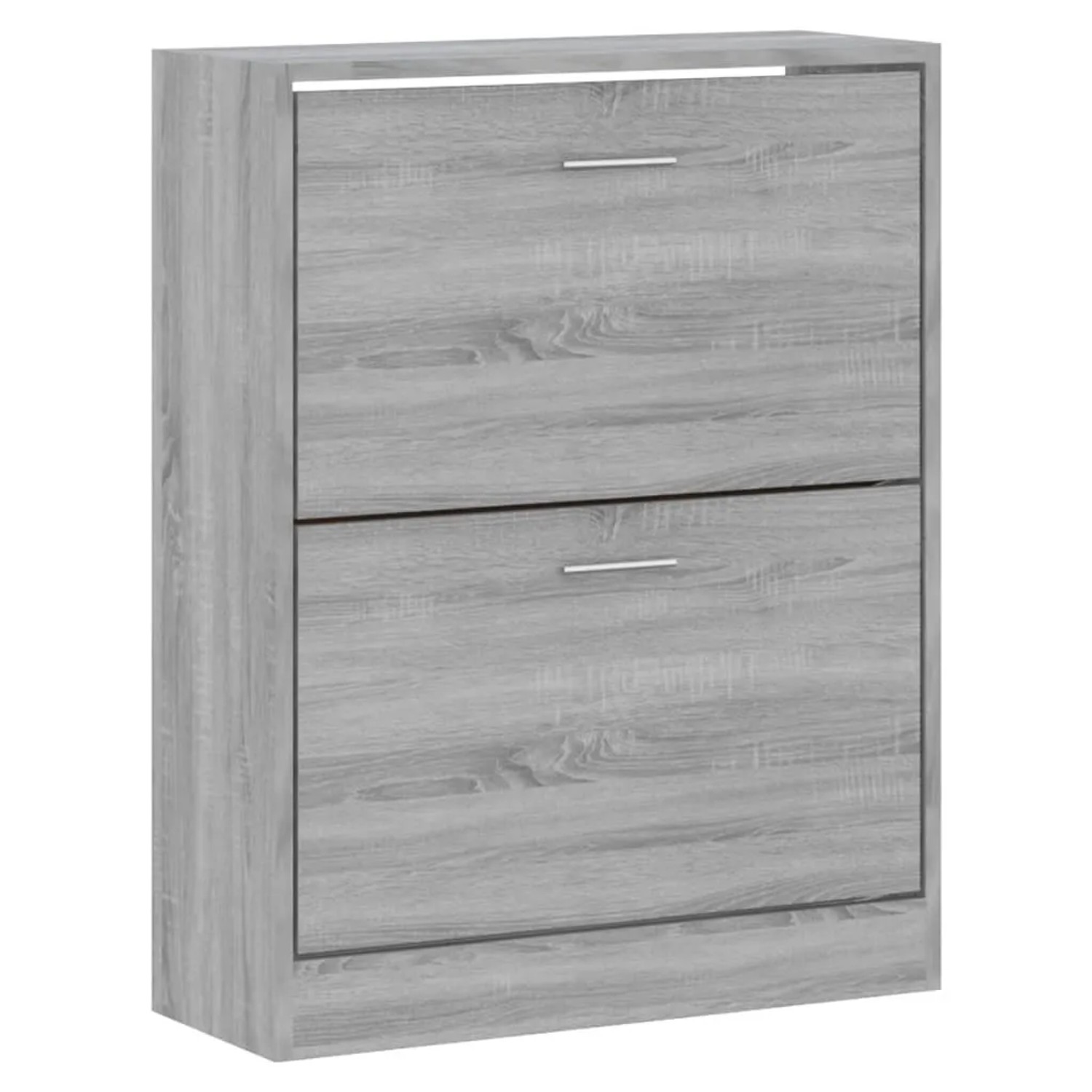 vidaXL Schuhschrank, Grau Sonoma, 63x24x81 cm, Holzwerkstoff mit zwei Klappen.