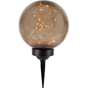 LED Solarkugel mit Erdspieß, Ø 20 cm, für stimmungsvolle Gartenbeleuchtung.