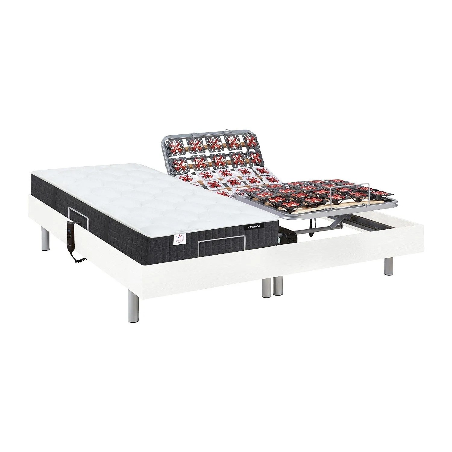 Vente-unique Bett Mit Elektrischem Lattenrost Phanes Weiß 200 cm  71 cm