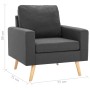 Dunkelgrauer Stoff Sessel vidaXL Modell 13, Relaxsessel mit Holzfüßen.