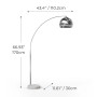 Teamson Home Bogenlampe in Chrom-Silber: Stilvolle Deckenfluter für Wohnräume.