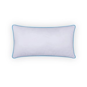 Bestlivings Kopfkissen 40x80 cm im 2er-Pack, gesteppt, mit blauem Rand.