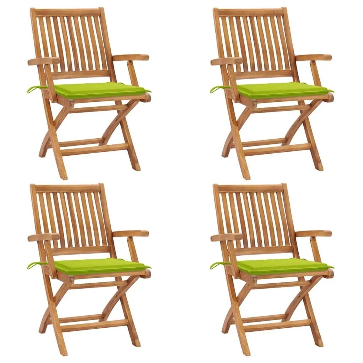 vidaXL Klappbare Gartenstühle mit Kissen 4 Stk Massivholz Teak 3072734 günstig online kaufen