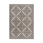 Grauer Kurzflor Teppich im Vintage-Look mit orientalischem Muster, 160x230 cm.