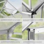 Tectake Gewächshaus Ohne Fundament 7 7 M³ Aluminiumrahmen 250 x 185 x 195 cm Transparent_4