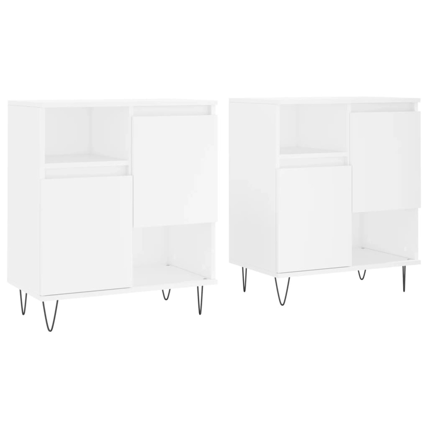 vidaXL Sideboards 2 Stk Weiß Holzwerkstoff 3190125