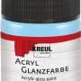 Kreul Acrylfarbe Glänzend Hellblau, 50ml Flasche. Bastelfarbe für glänzende Oberflächen.