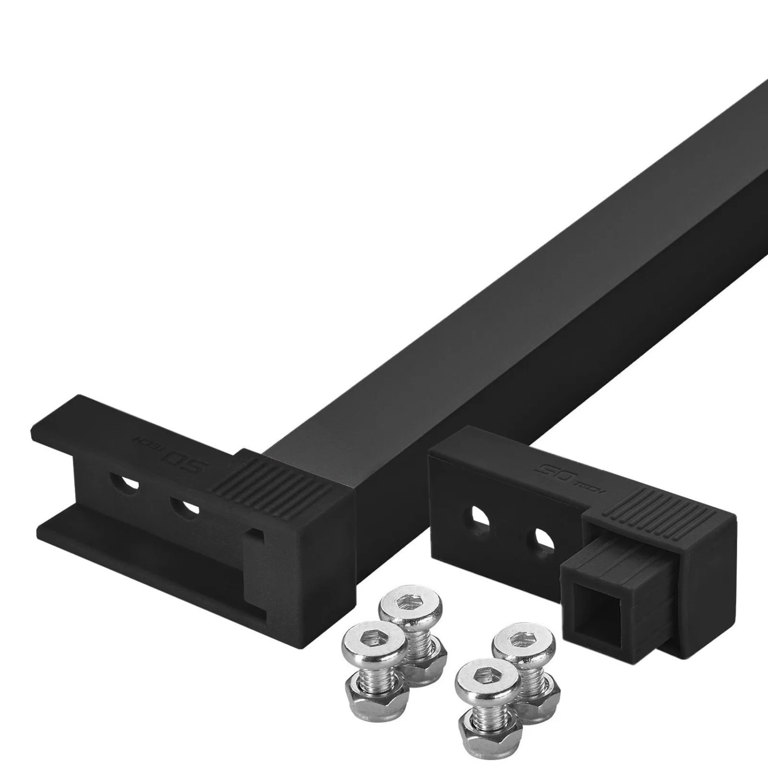 SOTECH VarioSlide Einhandverriegelung für Schubladen mit Front Breite 900 mm Schwarz Eloxiert mit Schwarzem Adapter für VarioSlide Schwerlastauszug