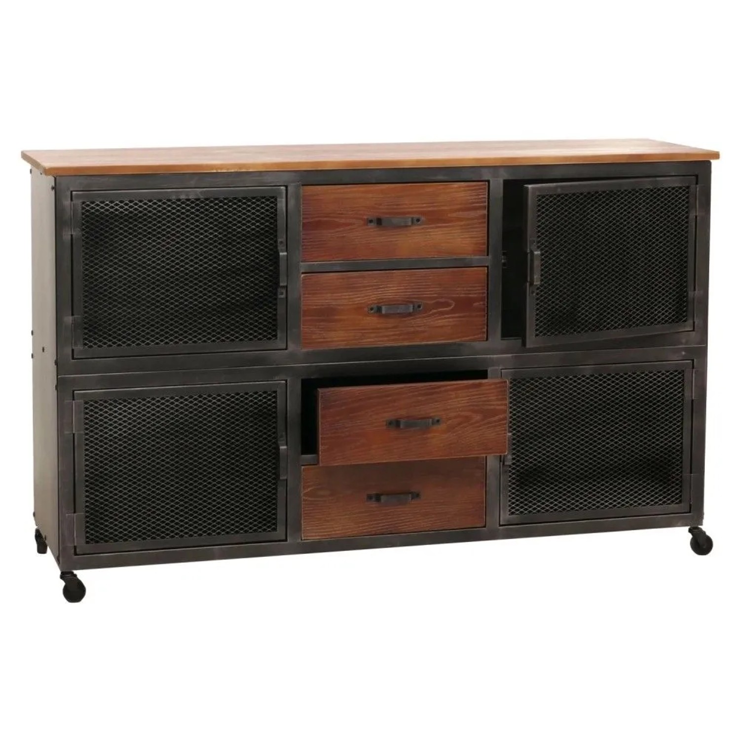 MCW Sideboard N28 Schwarz Braun