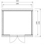 Grundriss weka Holz-Gartenhaus Taro B, 295x240 cm, mit Maßen und Doppeltür.