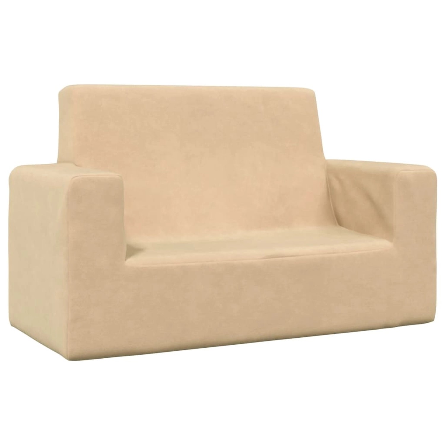 Vidaxl Kindersofa 2-sitzer Creme Weich Plüsch günstig online kaufen