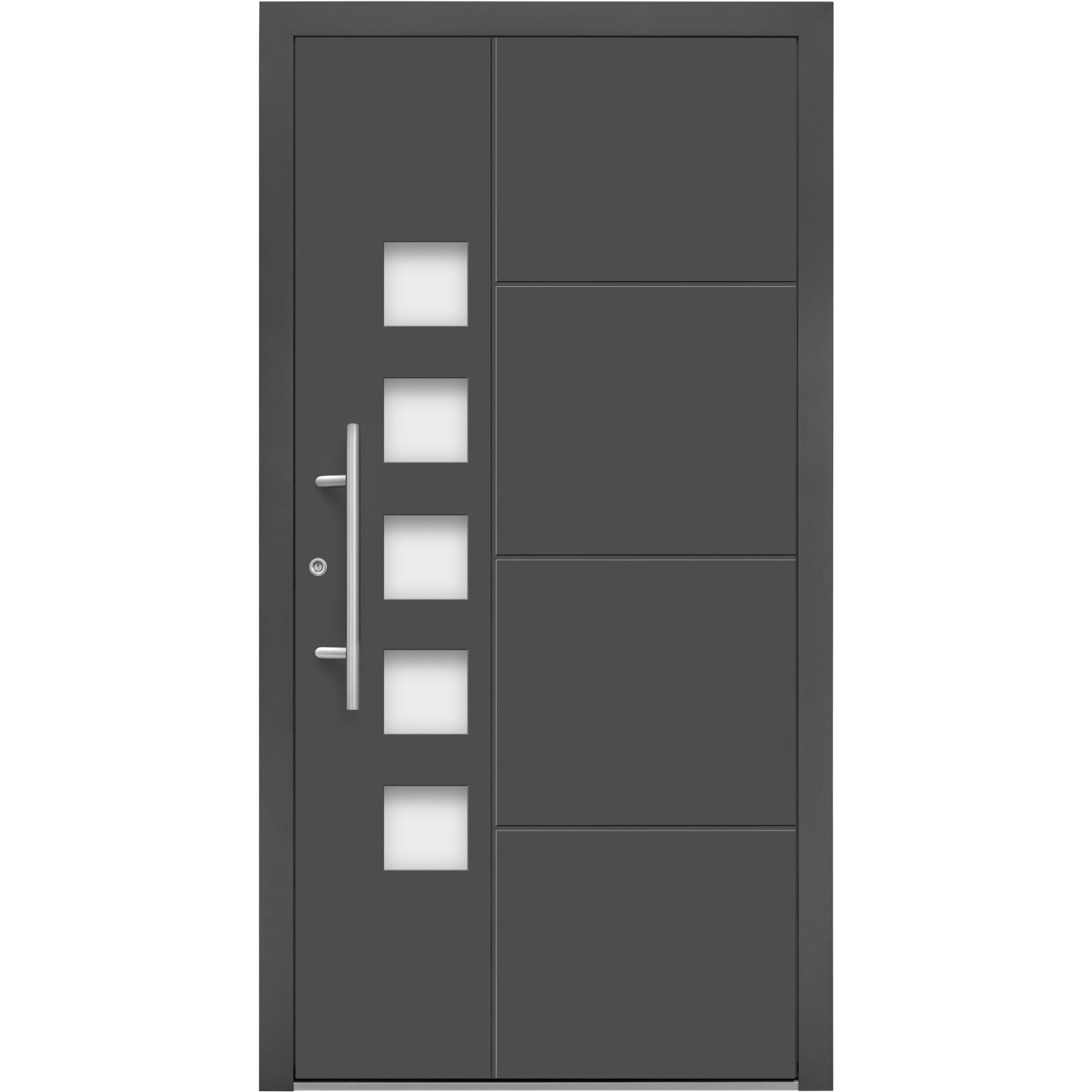 Aluminium-Haustür Moderno M520/P 110 cm x 210 cm Anthrazit Metallic Anschlag L