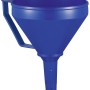 Blauer LUX Trichter mit Sieb, Ø 160 mm, für tropffreies Umfüllen von Flüssigkeiten im Auto.