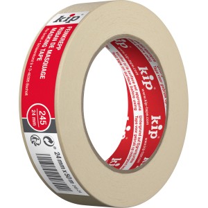 Rolle Kip 245 Feinkrepp Premium Plus, 24 mm breit, für saubere Abklebearbeiten.