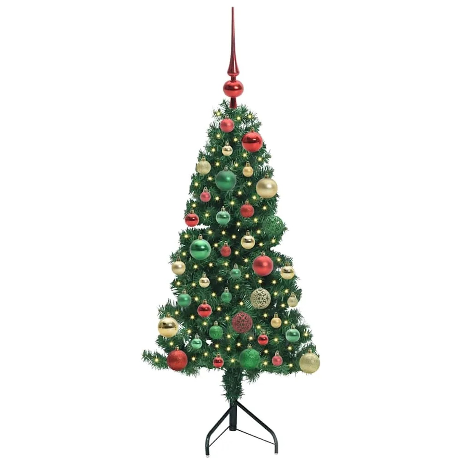 vidaXL Eckiger Künstlicher Weihnachtsbaum Grün 120 cm PVC und Metall 3397249