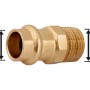 Übergangsnippel aus Rotguss, 15 mm x 21 mm (R 1/2), für Pressfittings in Heizung und Sanitär.
