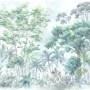 Komar Vliesfototapete Silva mit Waldmotiv in sanften Grüntönen, 350x250 cm.