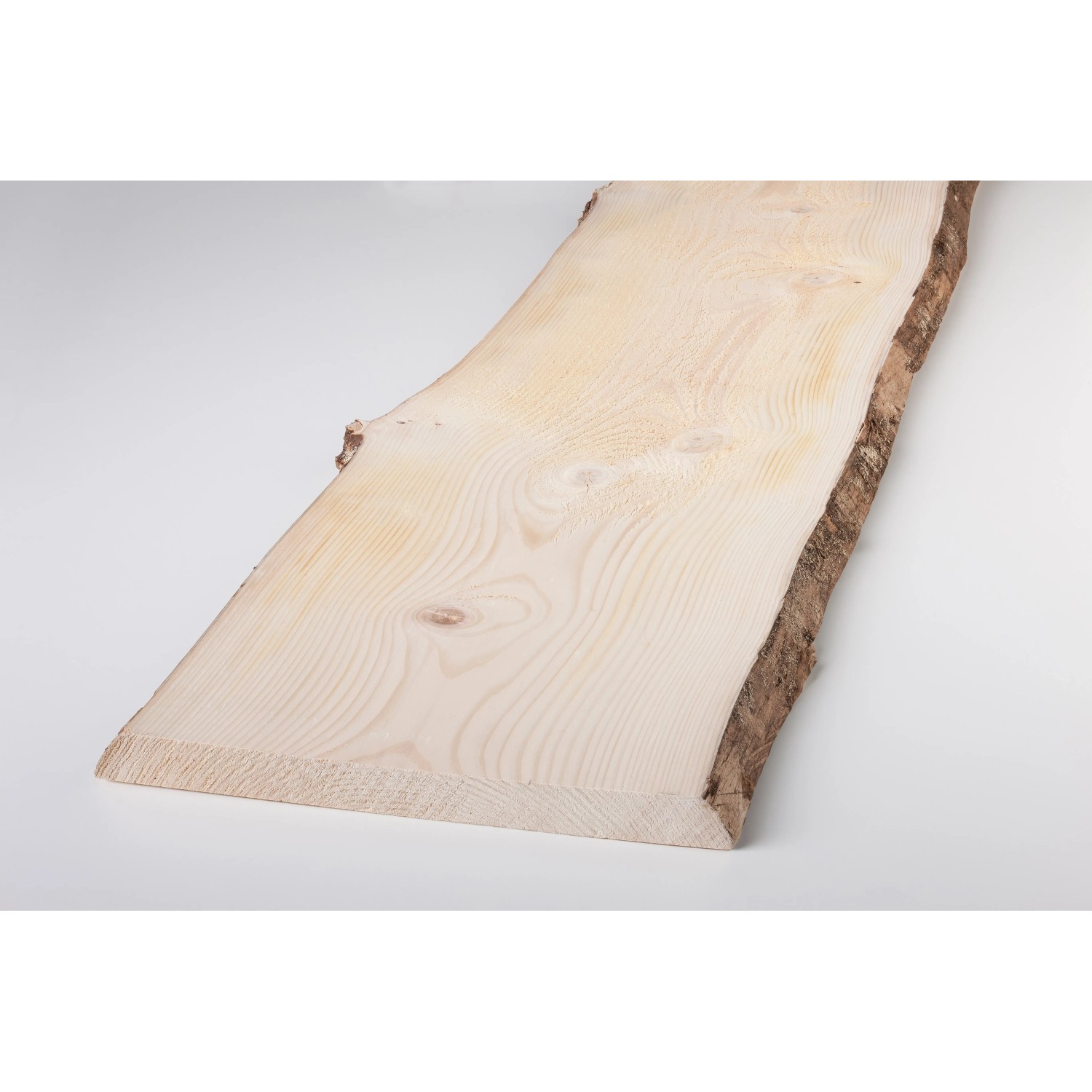 Binderholz Massivholzplatte Weißtanne in Rinde 28 mm x 330 mm x 2000 mm