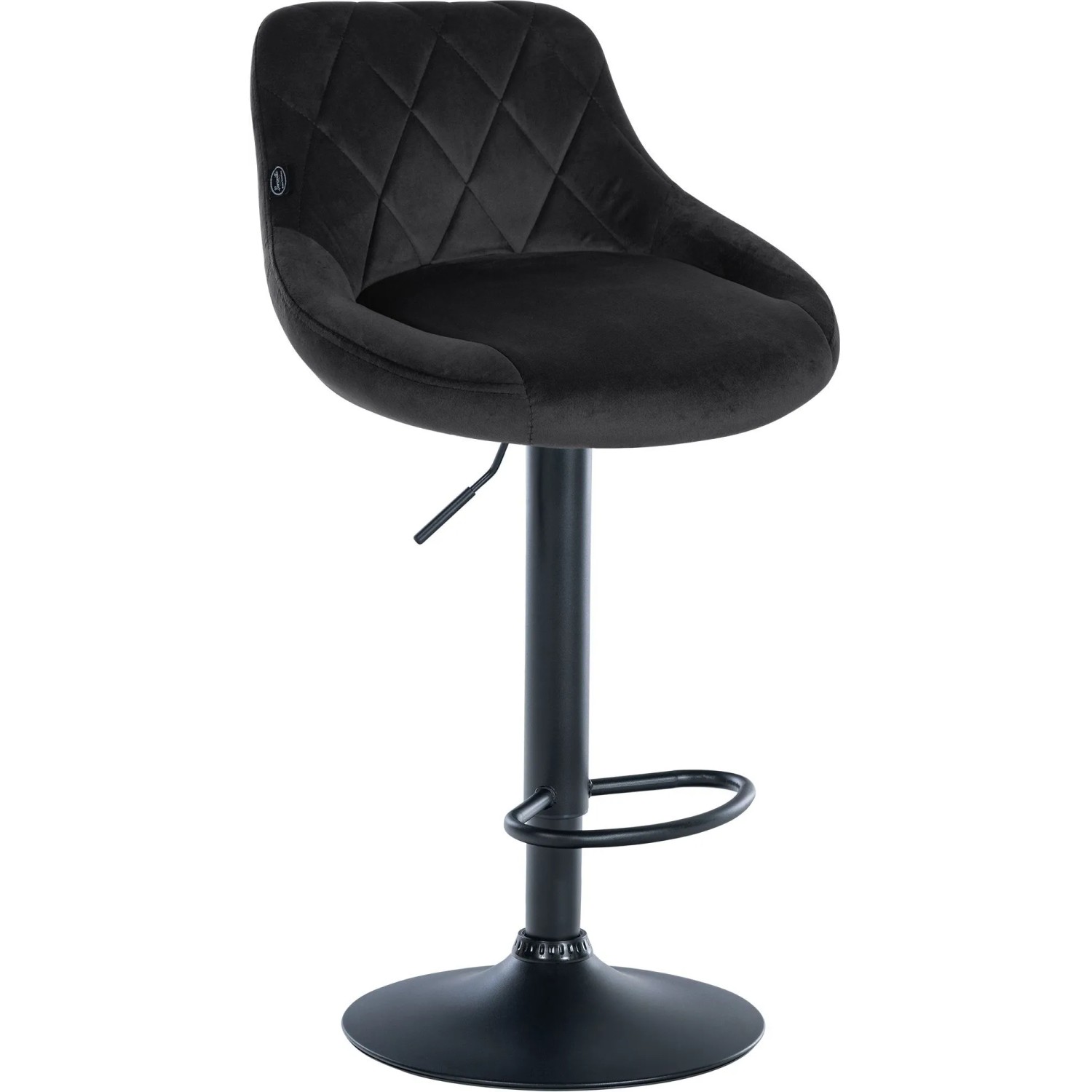 CLP Barhocker Lazio Samt Schwarz/Schwarz