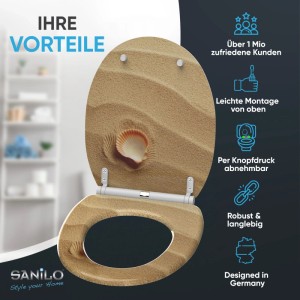 SANILO WC Sitz mit Absenkautomatik Top Fix Clam