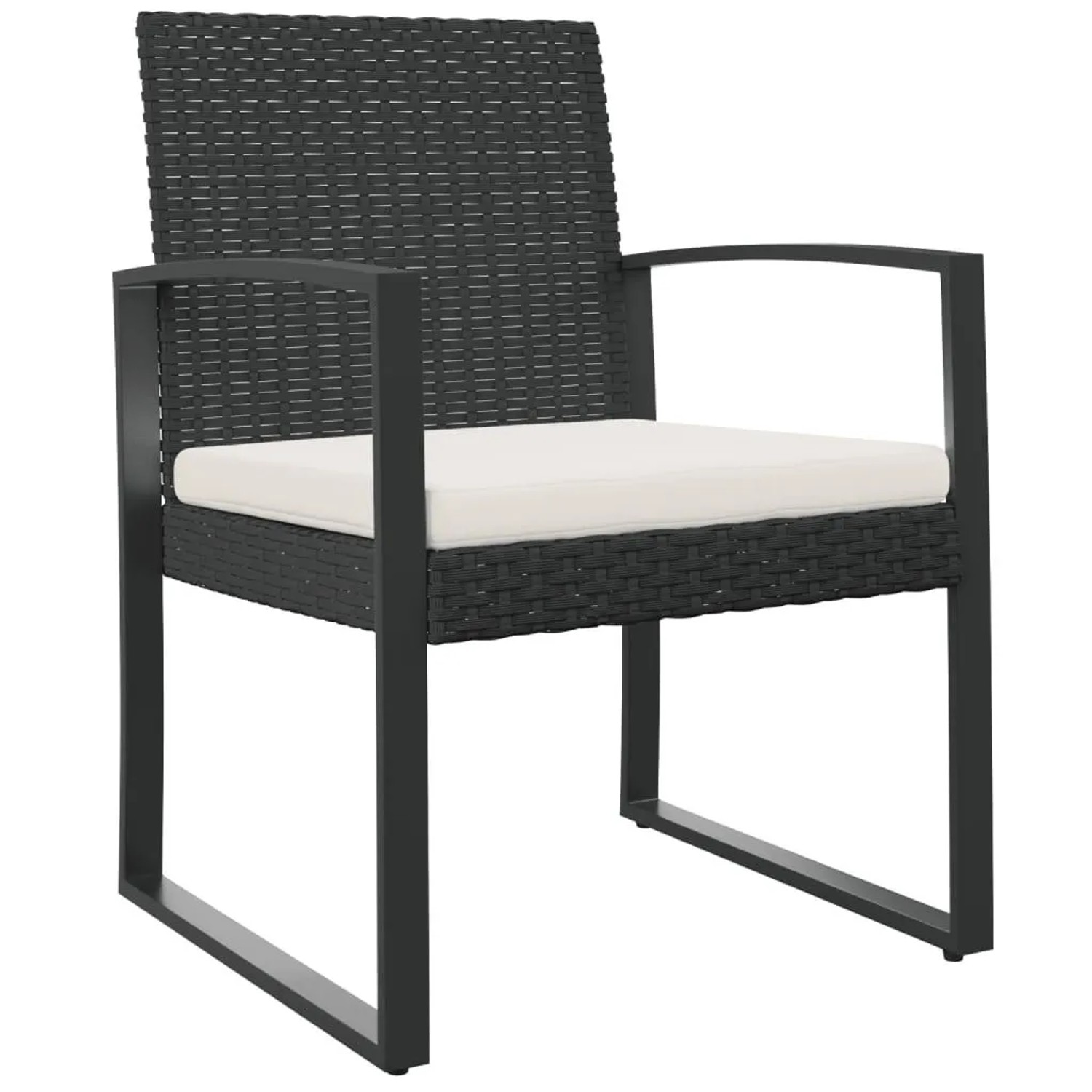 Furnicato Garten-esszimmerstühle 2 Stk Schwarz Pp-rattan