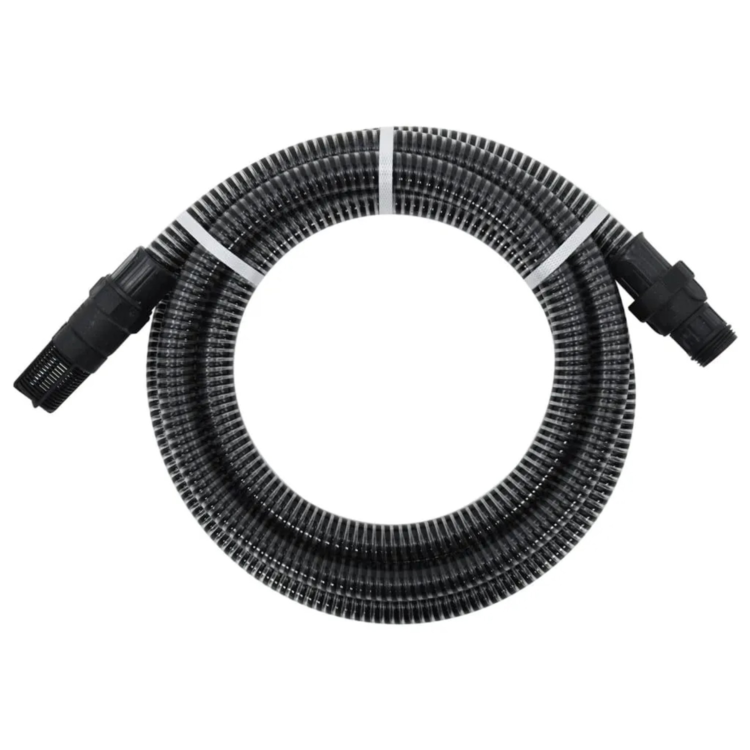 vidaXL Saugschlauch mit PVC-Anschlüssen Schwarz 4 m PVC 151076