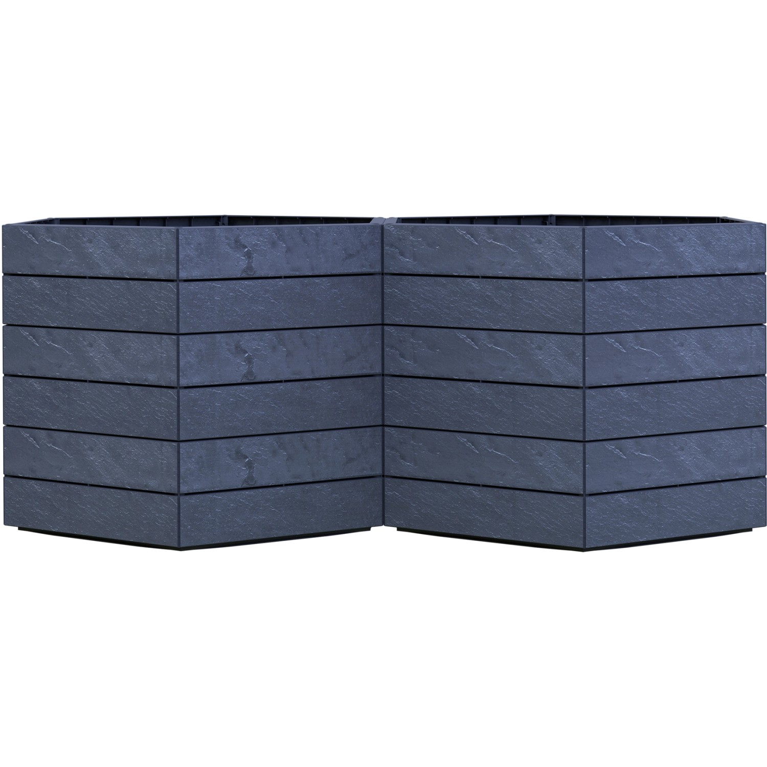 Garantia Hochbeet Ergo Vario 1 Stone, Kunststoff-Hochbeet in Steinoptik, modulare Bauweise.