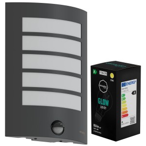 Oktaplex Alto Außenlampe mit Bewegungsmelder und E27 LED Leuchtmittel in Anthrazit.