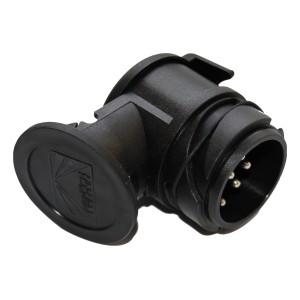 Schwarzes Stema Adapterstück 13/7-polig für Autoanhänger Zubehör.