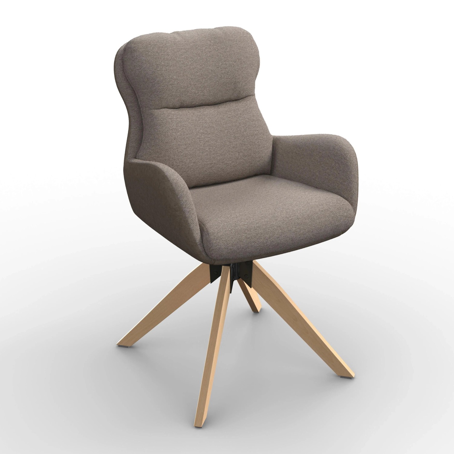 Bessagi Home Armlehnstuhl Neelia Braun Webstoff Drehbar Gepolstert