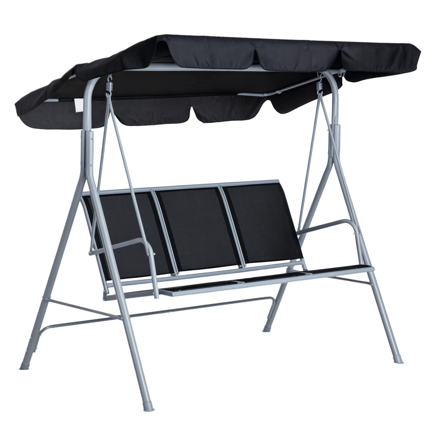 Outsunny Hollywoodschaukel mit Sonnendach 170 x 110 x 153 cm Schwarz