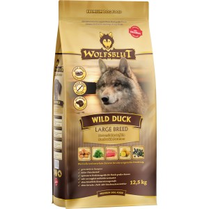 Wolfsblut Trockenfutter Wild Duck Large Breed, 12,5kg Sack. Hunde-Trockenfutter mit Ente für große Rassen.
