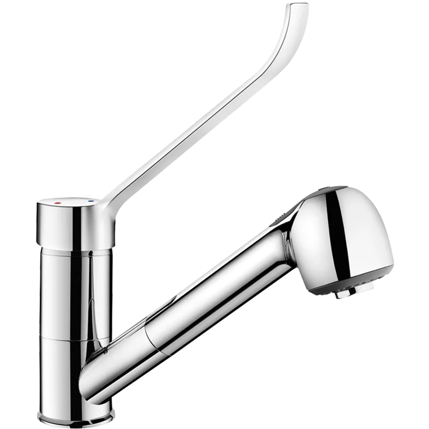 Delabie EHM med Einhebelmischer Schwenkauslauf H105 mm, Auszugbrause, Hygienehebel