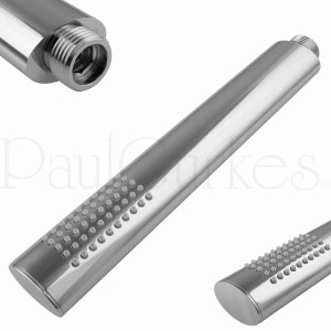 PaulGurkes Handbrause, ovale Stabbrause aus verchromtem Messing mit Antikalkdüsen.